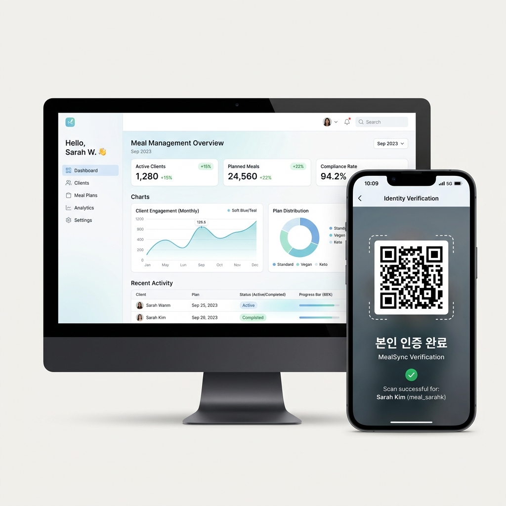 함바로 대시보드 및 모바일 QR 화면